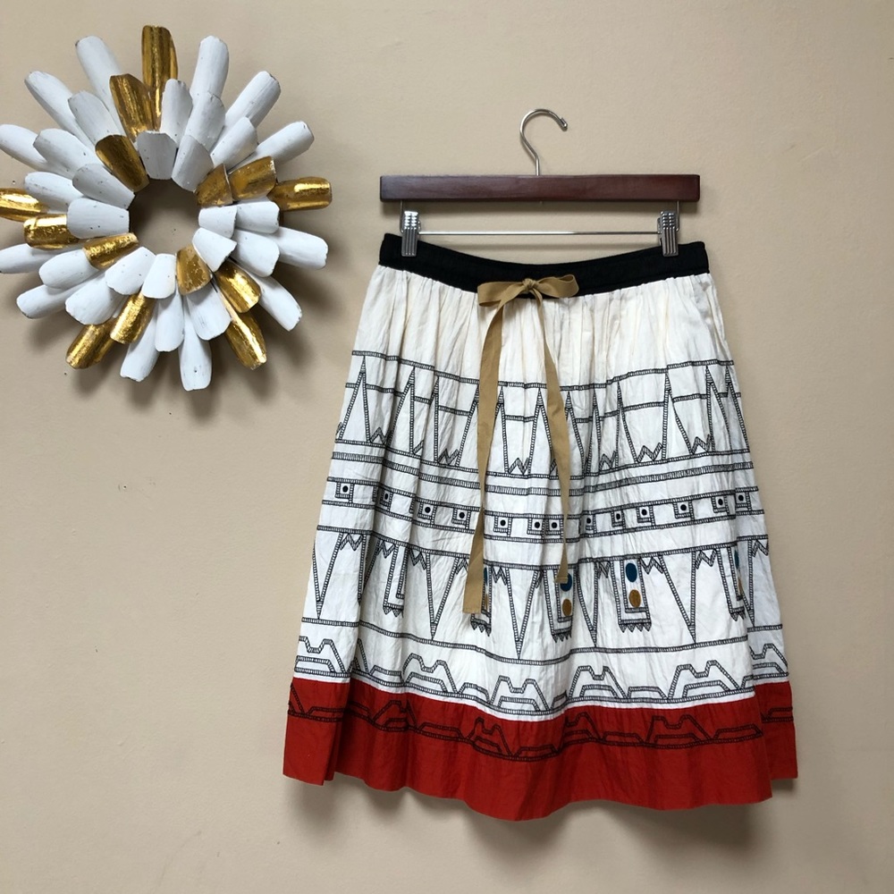 Anthropologie Edme & Esyllte Boho A-lime Skirt